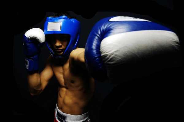 A boxer throwing a jab